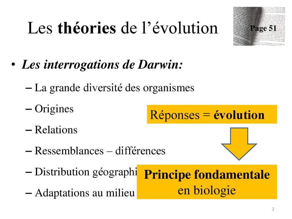 Les Th Ories De L Volution Ppt T L Charger